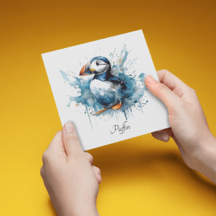 Tarjeta Festiva Puffin Splash, personalizado