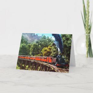 TARJETA FESTIVA PUFFING BILLY EN AUSTRALIA