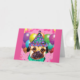 Tarjeta Festiva Pug
