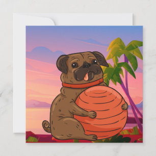 Tarjeta Festiva Pug