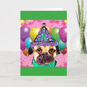Tarjeta Festiva Pug