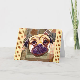 TARJETA FESTIVA PUG DE ACCIÓN DE GRACIAS