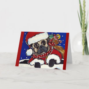 Tarjeta Festiva Pug de Vacaciones