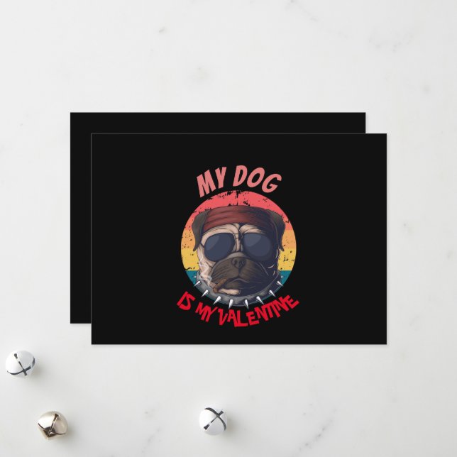 TARJETA FESTIVA PUG ES MI VALENTÍA (Anverso/Reverso In Situ)