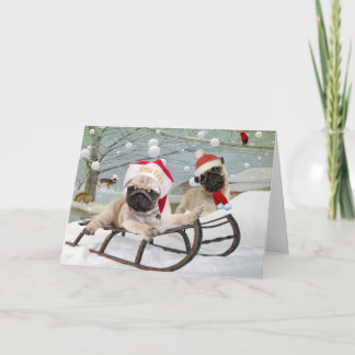 Tarjeta Festiva Pug Que El Espíritu De Los Navidades Esté Con Tu T