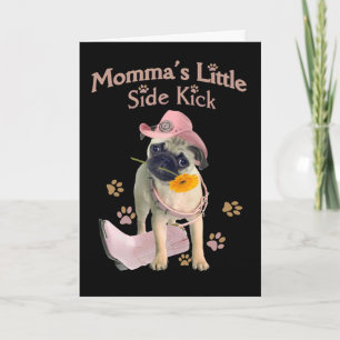 Tarjeta Festiva Pug Side Kick Valentine