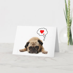 Tarjeta Festiva Pug Valentine