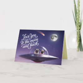 Tarjeta Festiva Pug Valentine Card