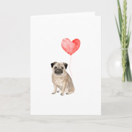 Tarjeta Festiva  Pug Valentines, Dog Valentines