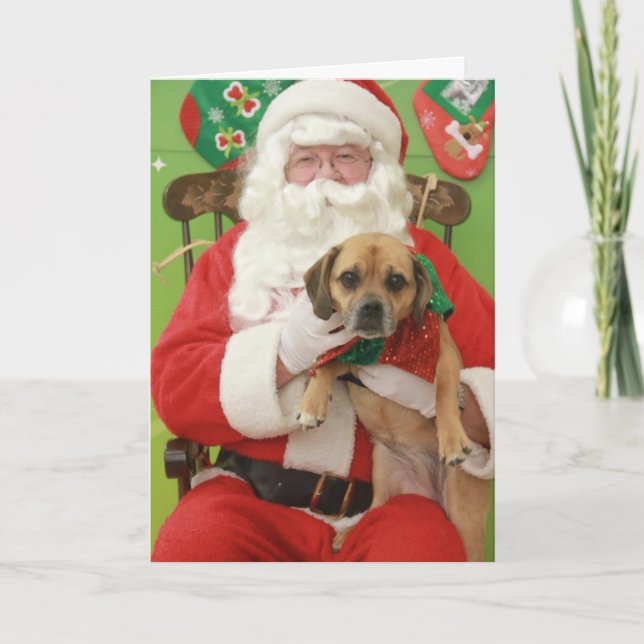 Tarjeta Festiva Puggle! Christmas Card (Anverso)