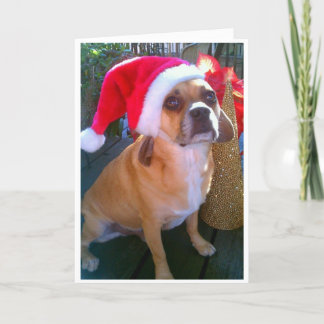 Tarjeta Festiva Puggle! Christmas Card