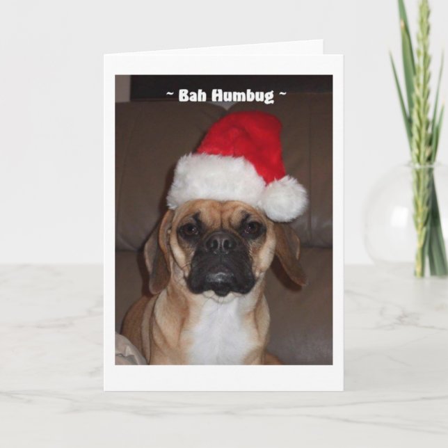 Tarjeta Festiva Puggle! Christmas Card (Anverso)