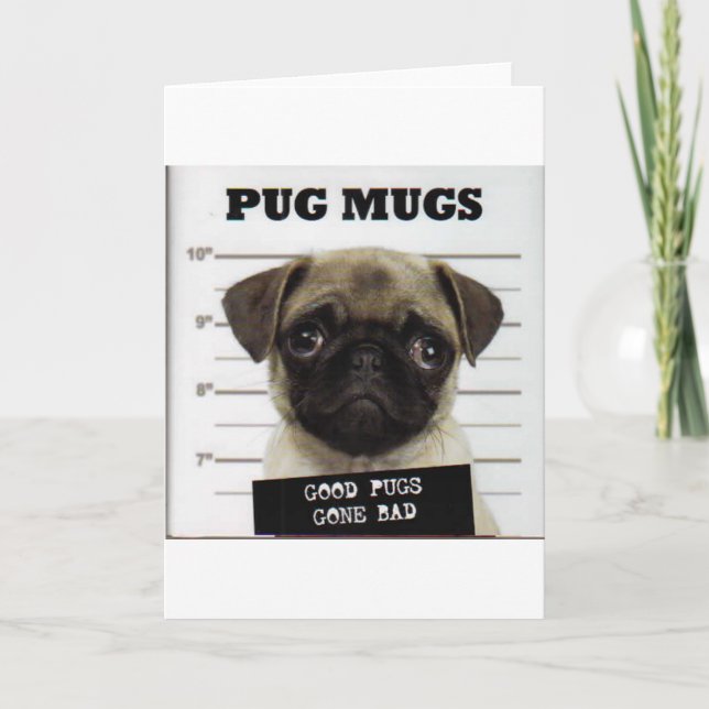Tarjeta Festiva Pugs (Anverso)