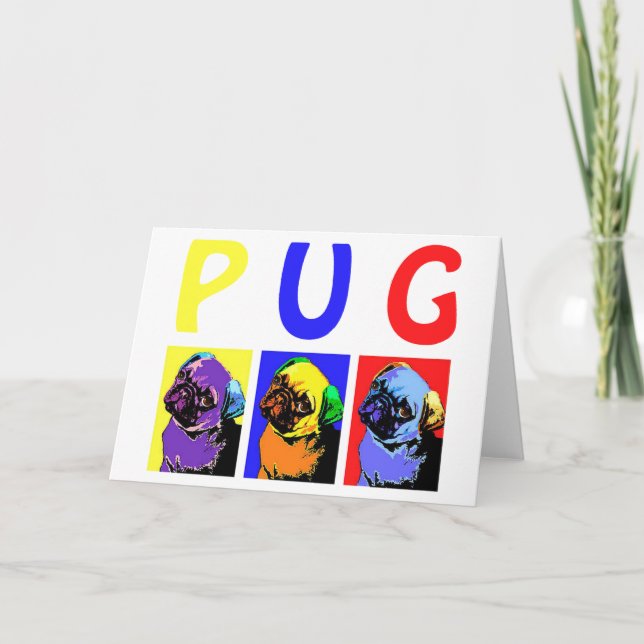 Tarjeta Festiva Pugs (Anverso)
