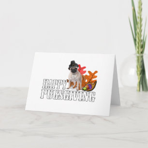 Tarjeta Festiva Pugsgiving feliz