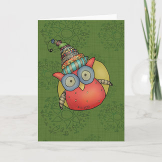 Tarjeta Festiva Puki el búho del día de fiesta