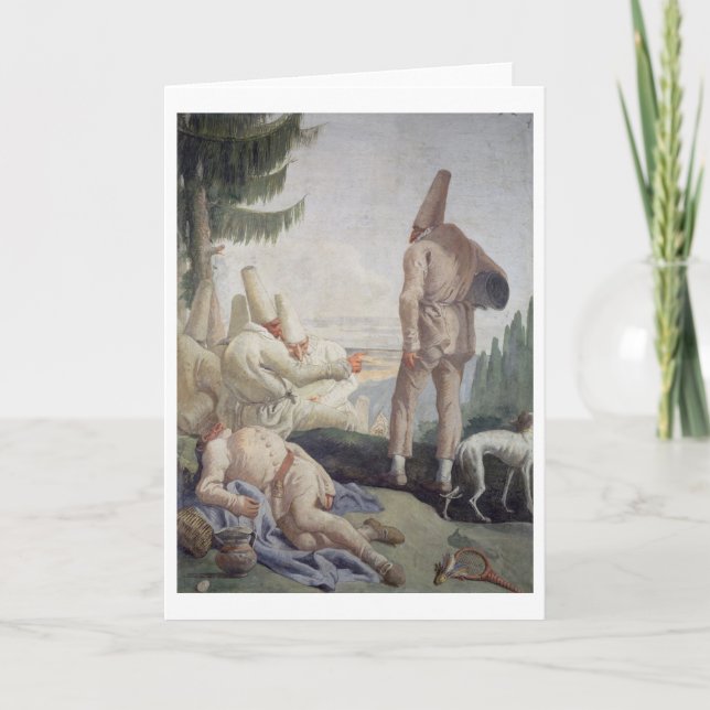 Tarjeta Festiva Pulcinella el día de fiesta (Anverso)