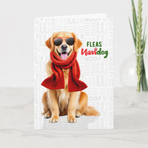 Tarjeta Festiva Pulgas de perro Terrier de Staffordshire Navidog N