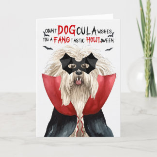 Tarjeta Festiva Puli Dog Funny Count DOGcula Halloween