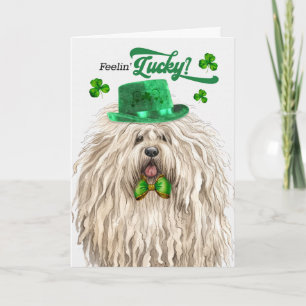 Tarjeta Festiva Puli perro día de suerte de San Patricio