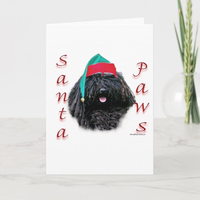 Tarjeta Festiva Puli Santa Paws (Anverso)