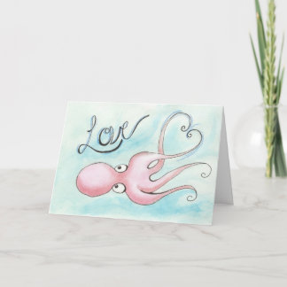 Tarjeta Festiva Pulpo del corazón