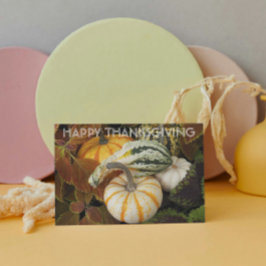 Tarjeta Festiva Pumpkins and Squash Still Life Photo Thanksgiving