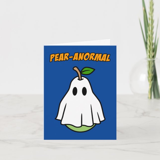Tarjeta Festiva Pun fantasma peranormal de Halloween (Anverso)