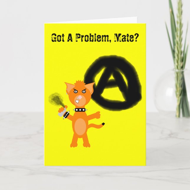 Tarjeta Festiva Punk Kat (Anverso)