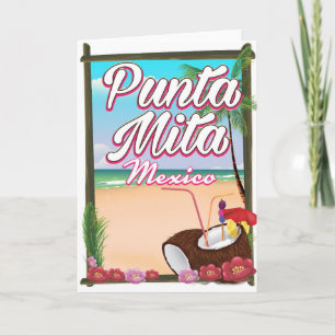 Tarjeta Festiva Punta Mita, cartel de viaje a la playa en México