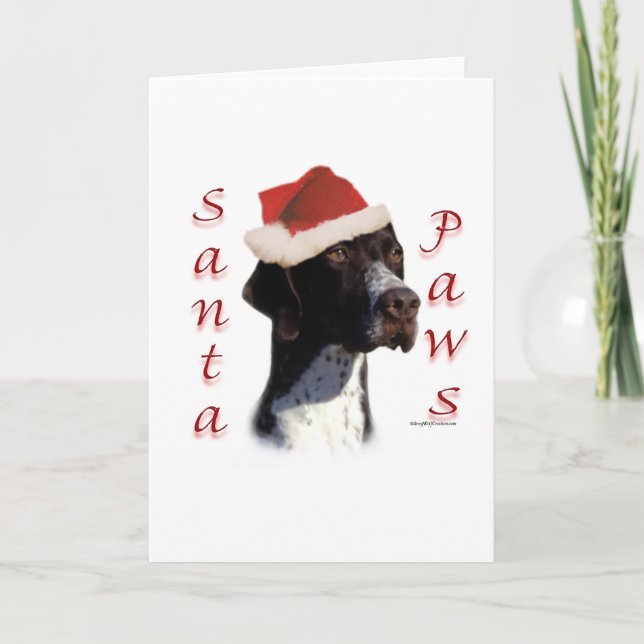 Tarjeta Festiva Puntero Santa Paws (Anverso)
