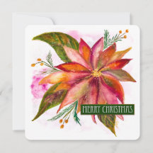 PUNTO DE PAZ Merry Christmas Watercolor Flat