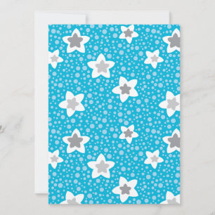 Tarjeta Festiva Punto polka azul celestial retro con estrellas