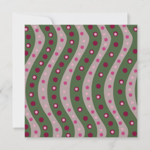Tarjeta Festiva Punto Polka Magenta Pink Green Springtime Patterad