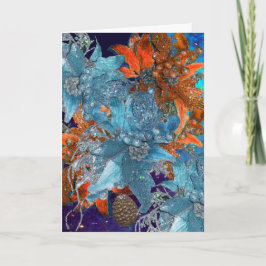 TARJETA FESTIVA PUNTOS AZULES ROJOS,ESTÁNDARES NAVIDADES EN DERRAM