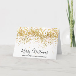 Tarjeta Festiva Puntos de Confetti de oro