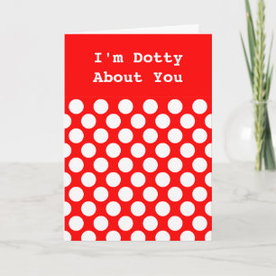 Tarjeta Festiva Puntos de polka en el rojo San Valentín