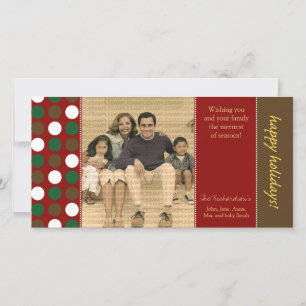 Tarjeta Festiva Puntos de Polka Felices Fiestas Personalizadas :: 