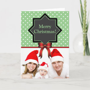 Tarjeta Festiva Puntos de Polka y Navidades de fotos de Personaliz