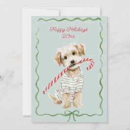 Tarjeta Festiva Puppy in Pajamas Blue Flat