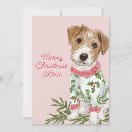 Tarjeta Festiva Puppy in Pajamas Pink Flat