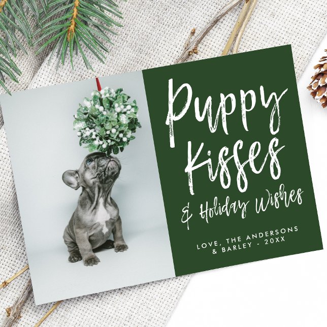 Tarjeta Festiva Puppy Kisses Cute Paw Print Pet Dog Photo (Subido por el creador)