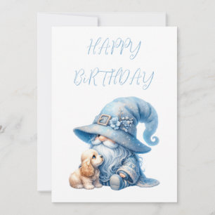Tarjeta Festiva Puppy Lover Gnome Cocker Spaniel