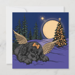 Tarjeta Festiva Puppy Snow Angel