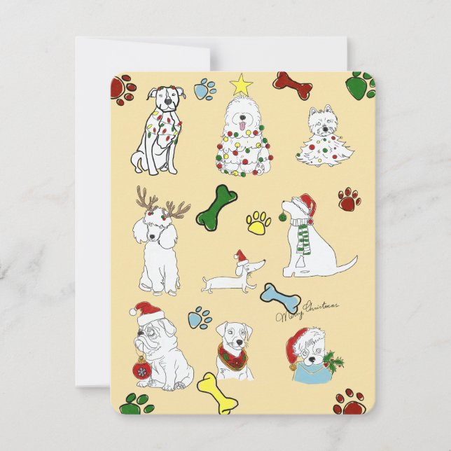 TARJETA FESTIVA PUPPY XMAS CARD  (Anverso)