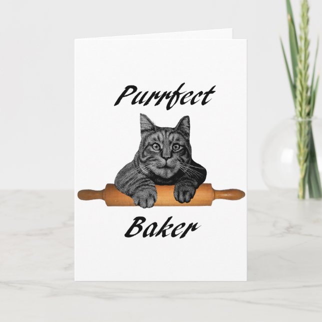 Tarjeta Festiva Purfect Baker Cat Gifts locas gatita (Anverso)