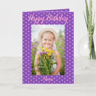 Tarjeta Festiva Purpel Happy Birthday Modern Elegant