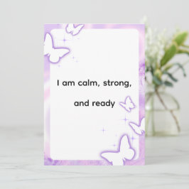 Tarjeta Festiva Purple Butterfly Mindful Affirmation Art