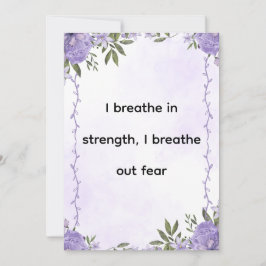 Tarjeta Festiva Purple Floral Strength & Calm Affirmation