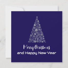 Tarjeta Festiva Purple greeting card Merry Christmas New Year tree